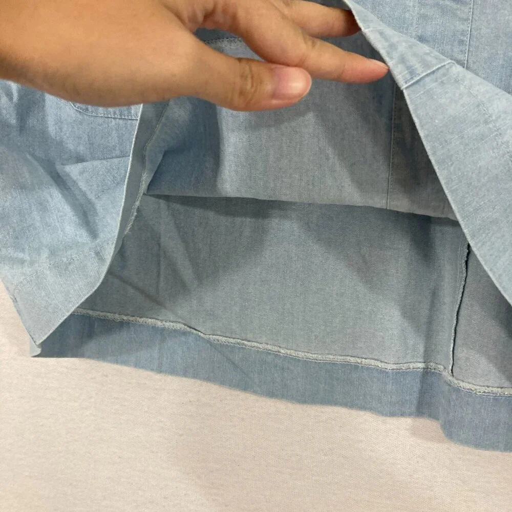 New Eloquii Light Blue Cargo Belted Back‎ Zip Mini Skirt size 16 Festival